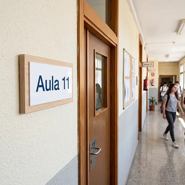 Senyalística interior per a aules, passadissos i espais escolars
